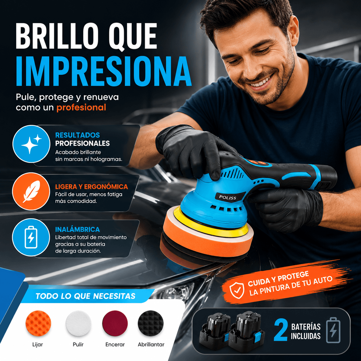 Pulidora Orbital Profesional® | Acabado Perfecto en Minutos