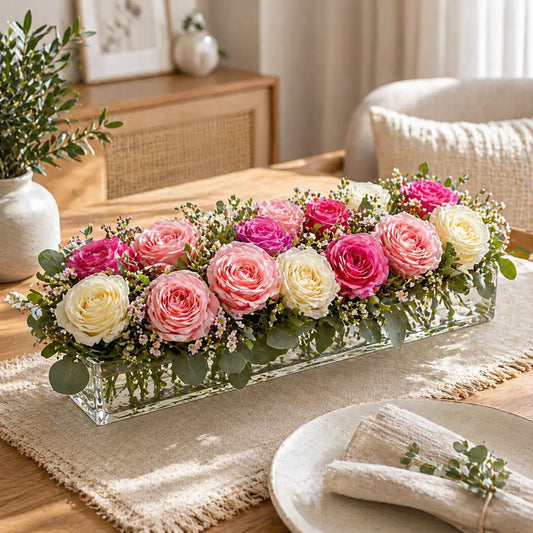 Acrilic Flowers® Centro de mesa floral acrílico transparente