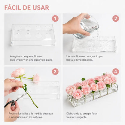 Acrilic Flowers® Centro de mesa floral acrílico transparente