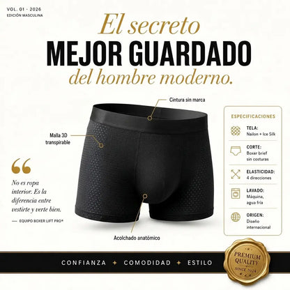 Boxer Lift Pro® — Levantador de Glúteos sin costuras para hombre | Nailon Transpirable