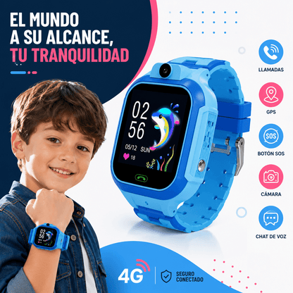 KidsWatch 4G Pro® — Reloj inteligente con GPS y llamadas para niños