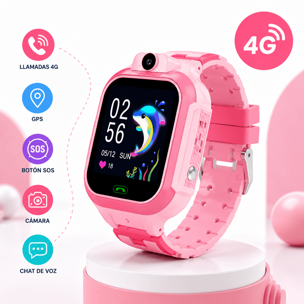 KidsWatch 4G Pro® — Reloj inteligente con GPS y llamadas para niños